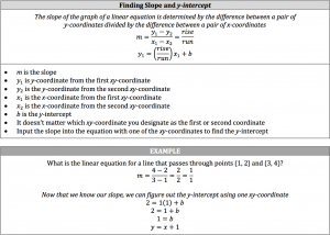 finding slope and y intercept