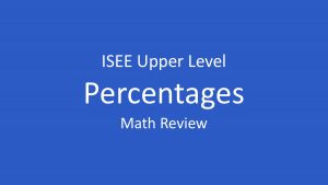 isee percentages