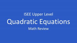 quadratic equations