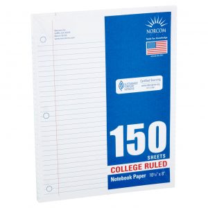 norcom college rule filler paper