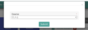 Selecting the course "ELA 5"