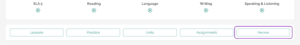 ELA dashboard, "Review" button circled