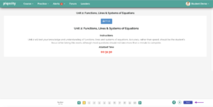 Start page for a mini diagnostic test