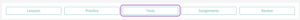 selecting "tests" from the course dashboard