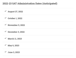sat test dates