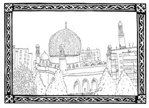 Almaty Grand Mosque illustration by Tim Suchsland