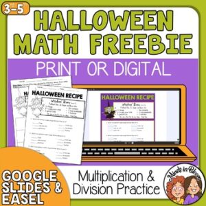 halloween printable activities math fractions activity cover